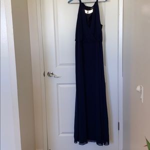 Navy chiffon gown